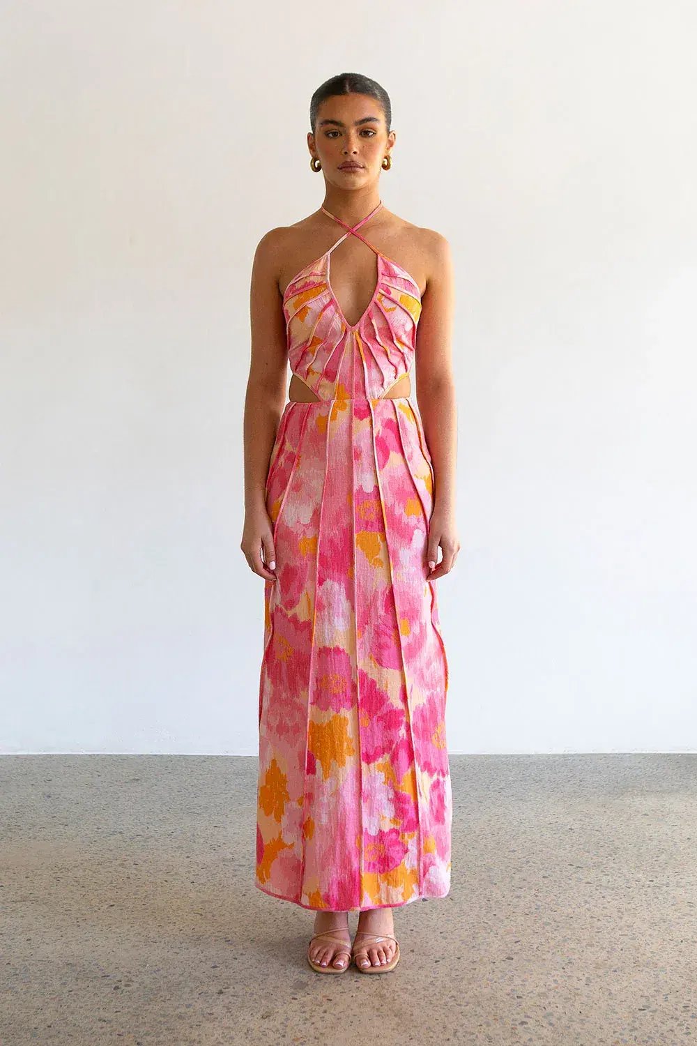 Sabo Skirt Zaco Tallulah Midi Dress Pink Gerbera Size M / AU 10 photo 4