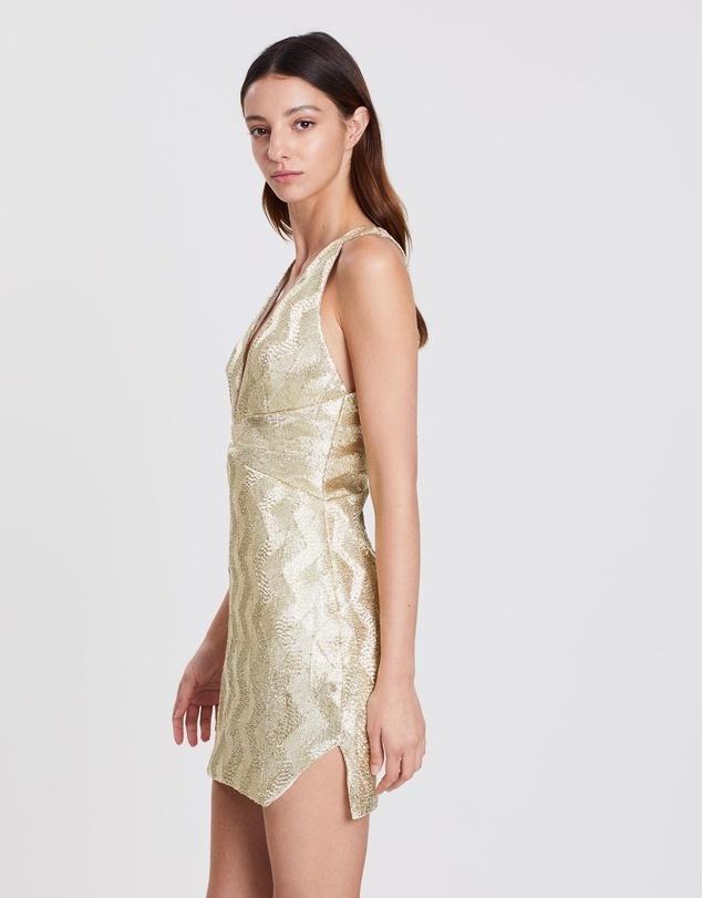 Manning Cartell No Filter Mini Dress Gold Size 6 photo 3