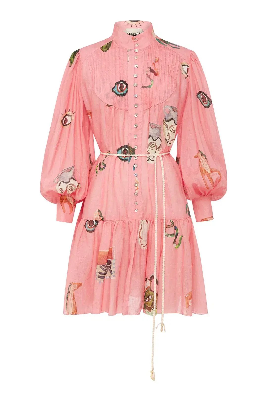 Alemais Cleo Smock Mini Dress Pink Size 10 photo 3