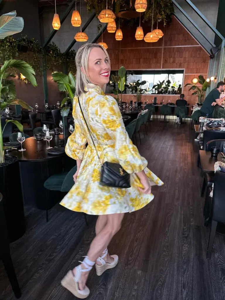 Zimmermann Wonderland Belted Floral-Print Linen Mini Dress in Yellow Size 1/Au 10 photo 4