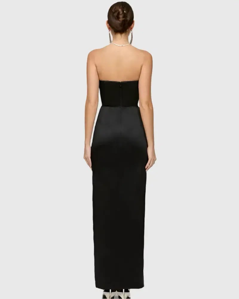 House of CB Adrienne Corset Dress Maxi Black Size AU 8 photo 2