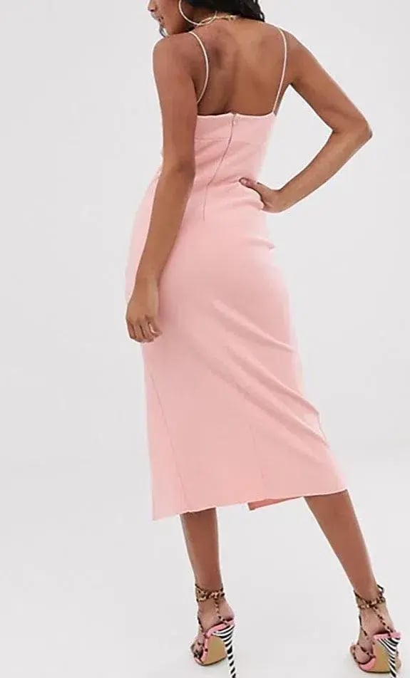 Bec & Bridge Lea Split Midi Dress Blush Size 6 photo 3