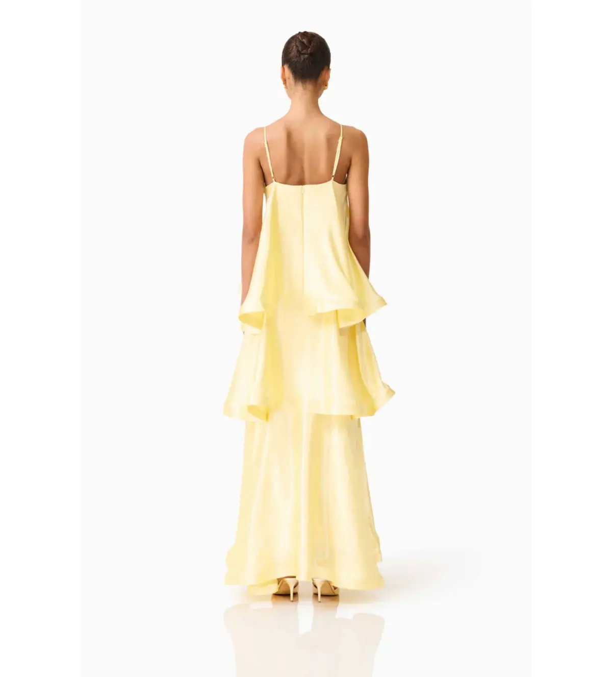 Elliat Tilly Tiered Maxi Dress in Butter Yellow Size M/AU 10 photo 3