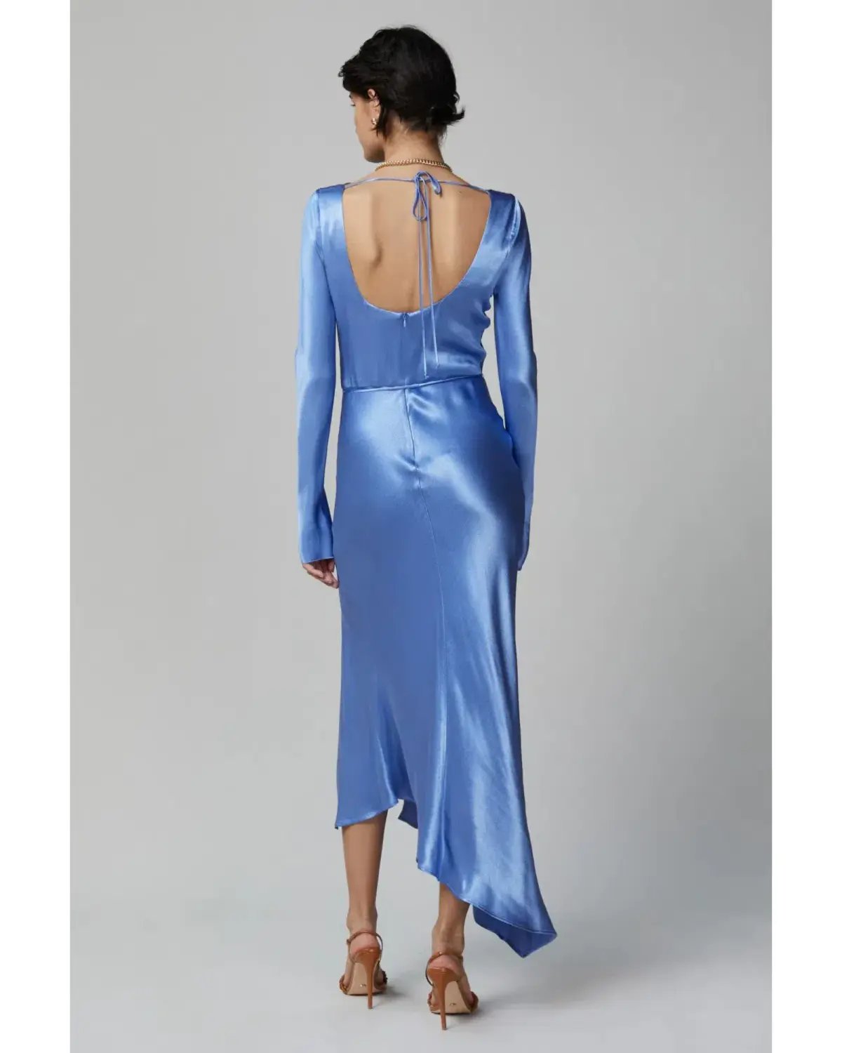 Bec & Bridge Delphine Long Sleeve Midi Dress in Cornflower Blue Size AU 6 photo 2