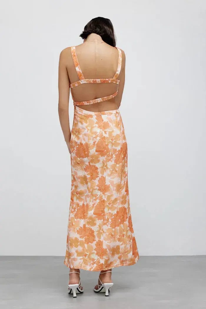 Significant Other Elena Cut Out In Scarlet Poppy Print Size 10 photo 4