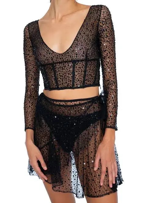 Dyspnea Certified Freak Bodice Black Sequin Size M/AU 10 photo 3