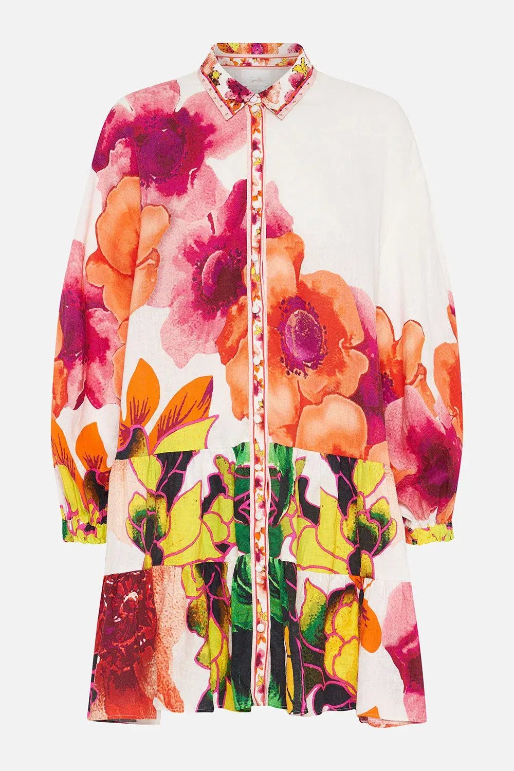 Camilla Pretty As A Poppy Tiered Shirt Dress Size L / AU 14 photo 6