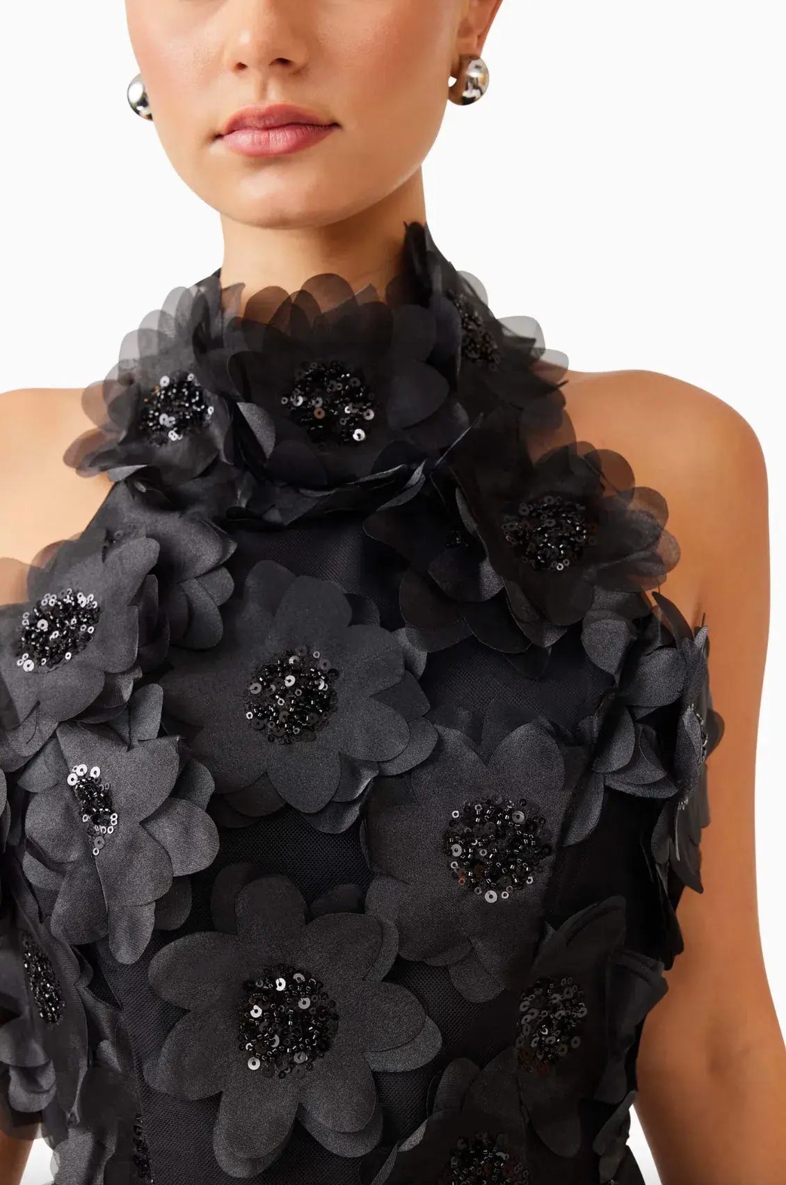 Elliatt Cherry Blossom Mini Dress in Black Size 8 photo 3