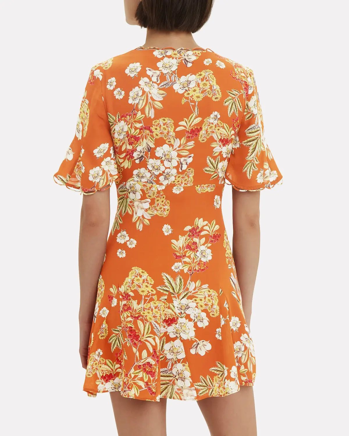 Nicholas Godet Mini Dress Orange Floral Size 12 photo 2