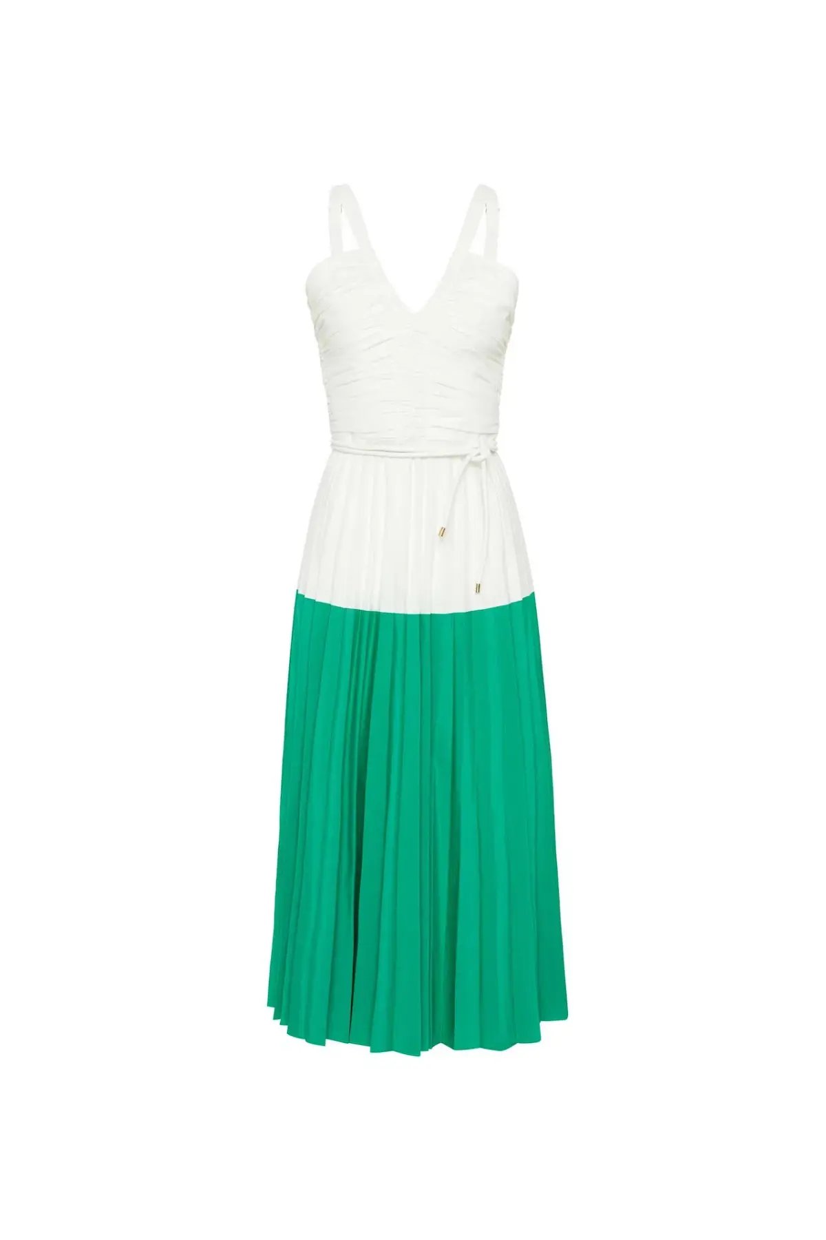 Rebecca Vallance Gia Midi Dress Green/White Size 10 photo 5