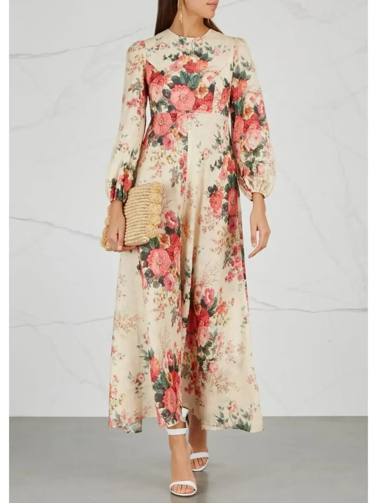 Zimmermann Laelia Linen Maxi Dress Floral Size 2 / AU 12 photo 2