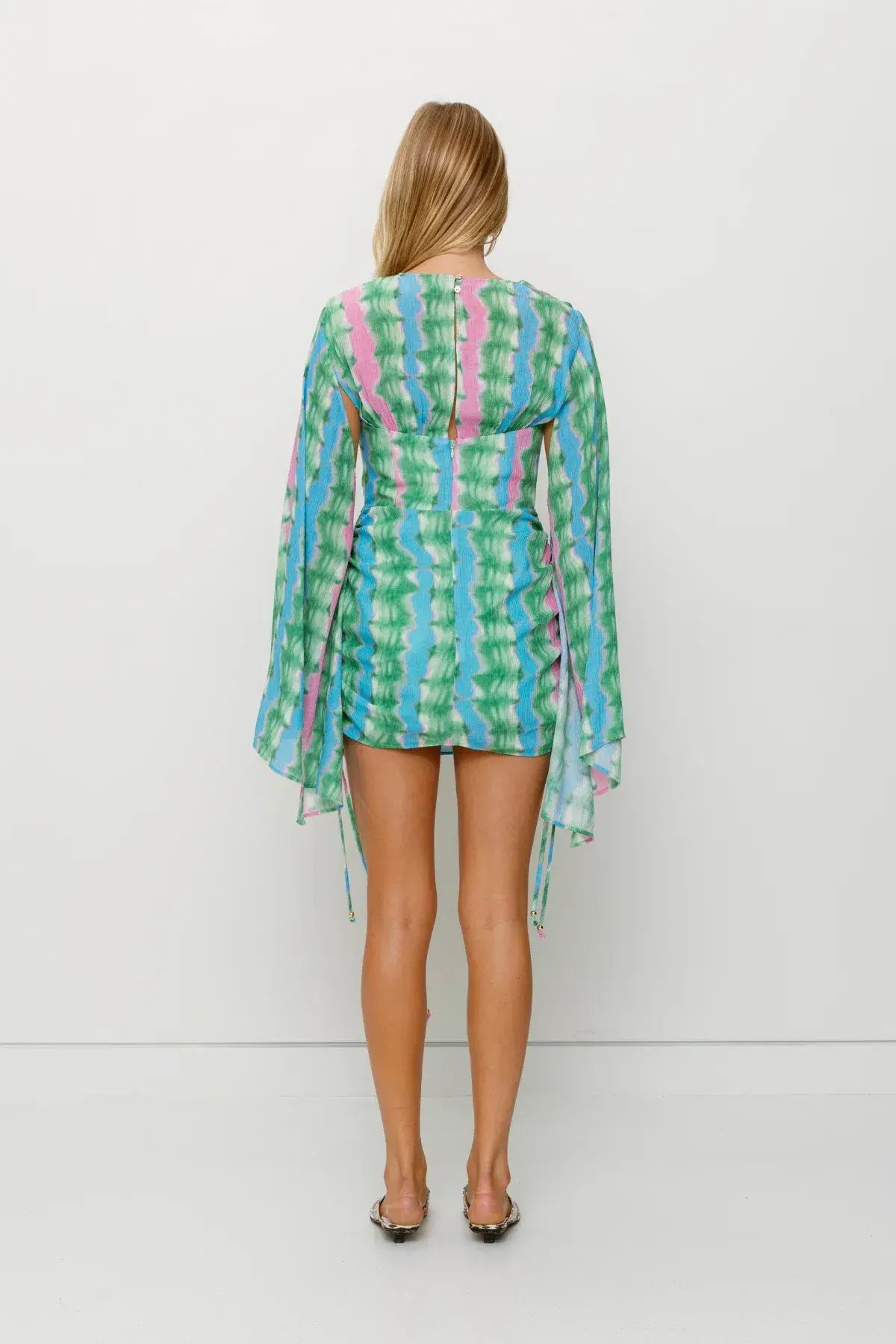 The Wolf Gang Zoya Mini Dress Tie Dye Stripe Size AU 8 photo 4