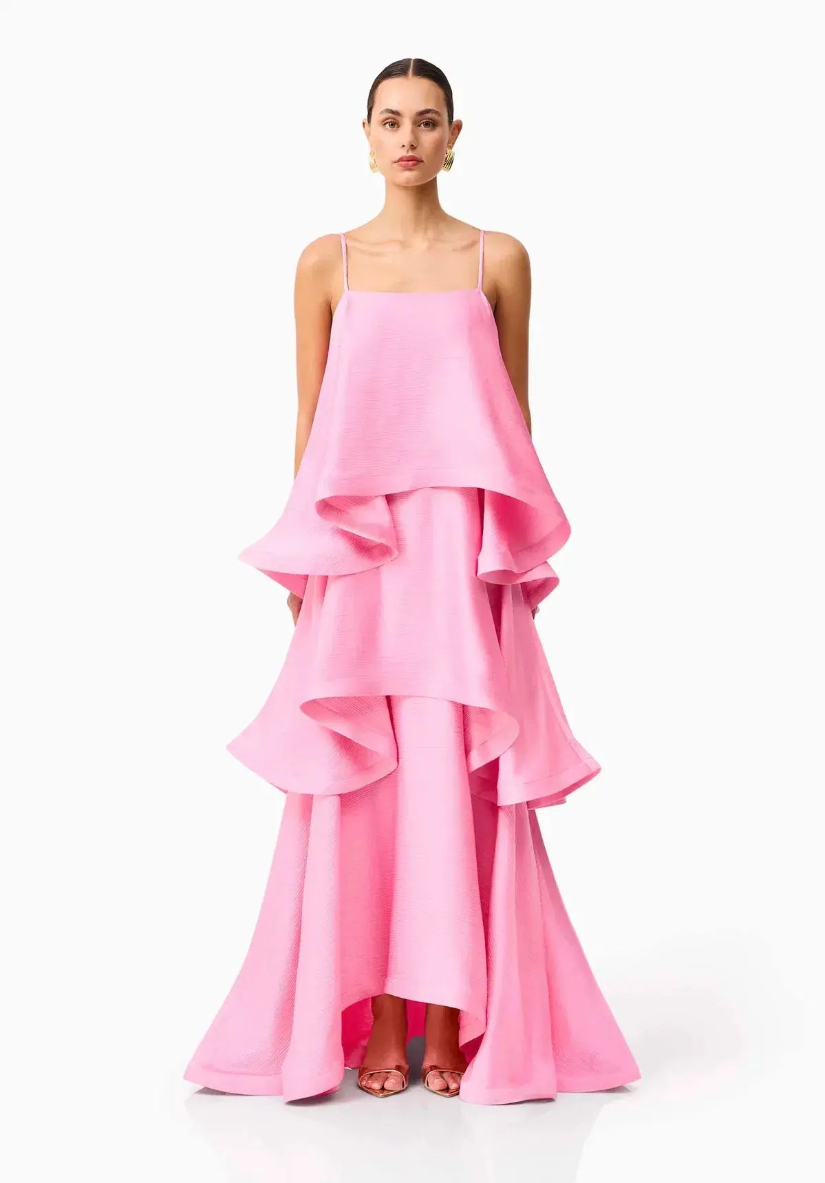 Elliatt Tilly Tiered Maxi Dress in Pink Size XS/ AU 6 photo 2