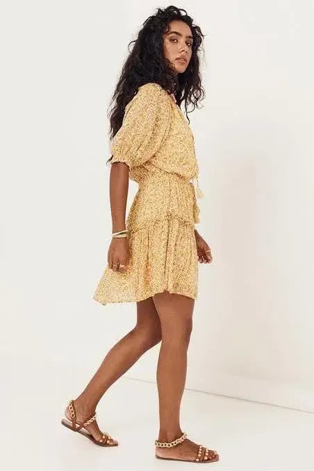 Spell Play Rae Dress in Yellow Size 12 photo 3