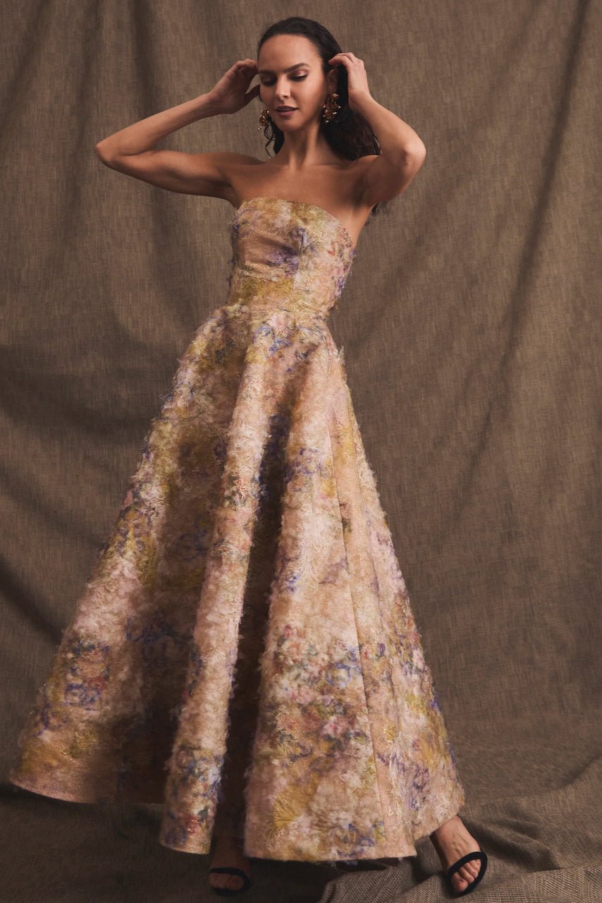 HELSI CELINE DRESS - GOLD WATERCOLOUR photo 7