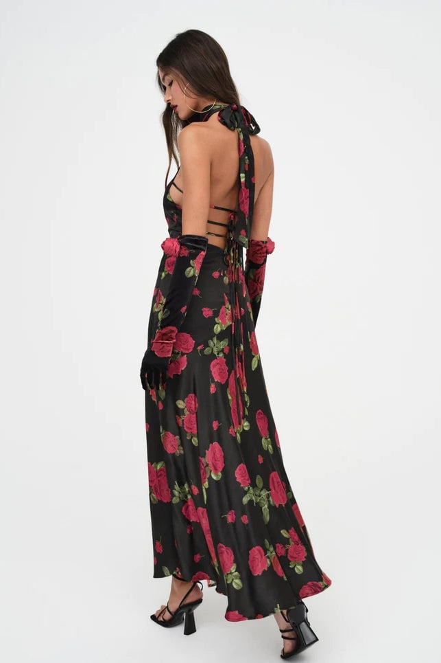 FOR LOVE & LEMONS ASTORIA MAXI DRESS - BLACK MULTI photo 10