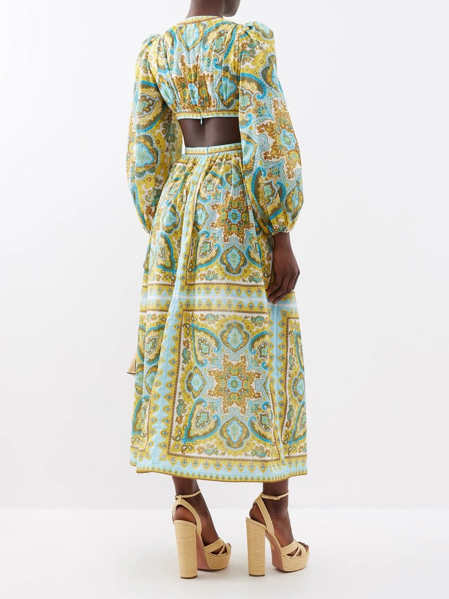Zimmermann Halcyon Tie Front Midi Dress photo 4