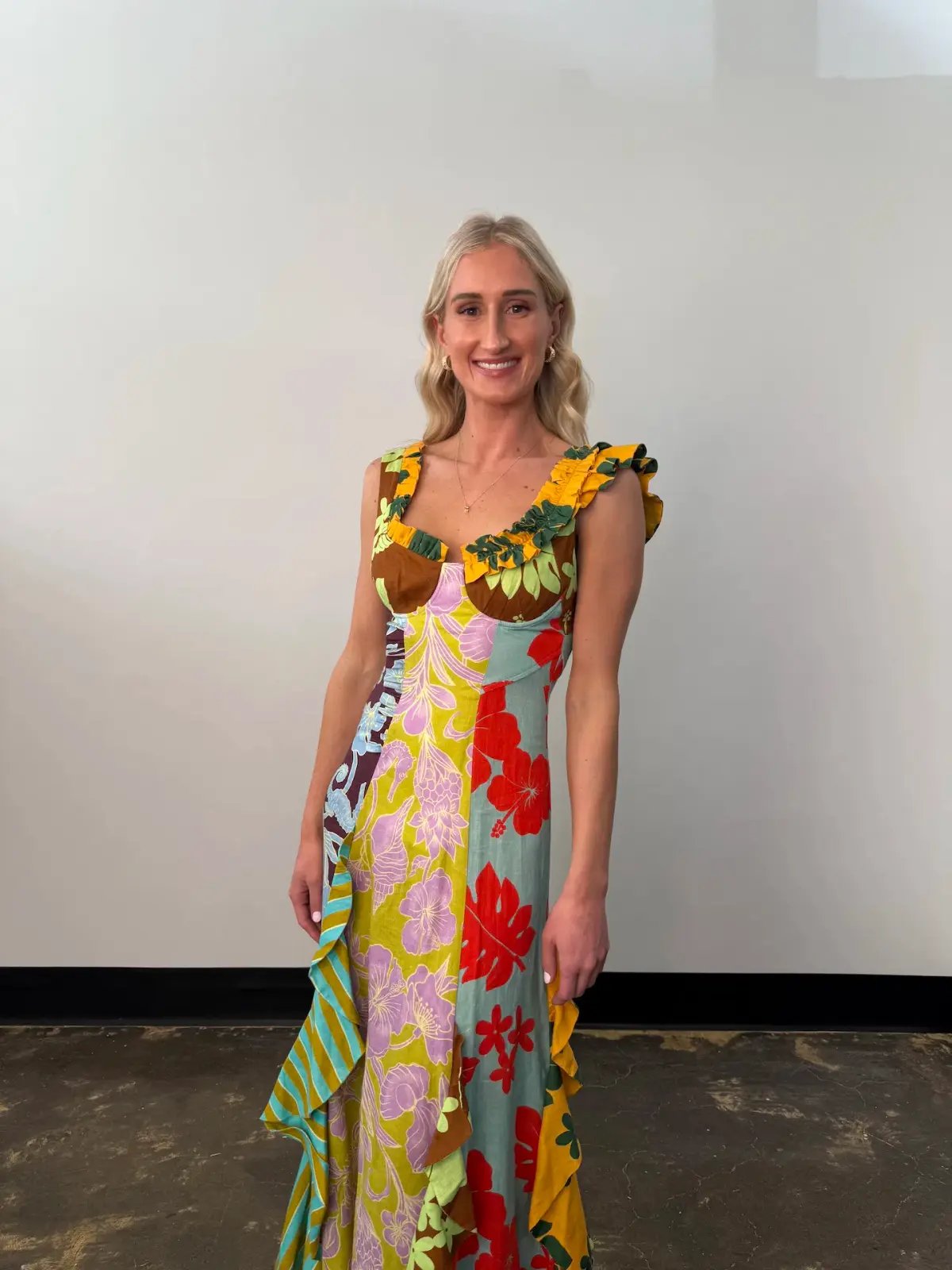 Alemais Poppy Spliced Midi Dress Multi Size 8 photo 4