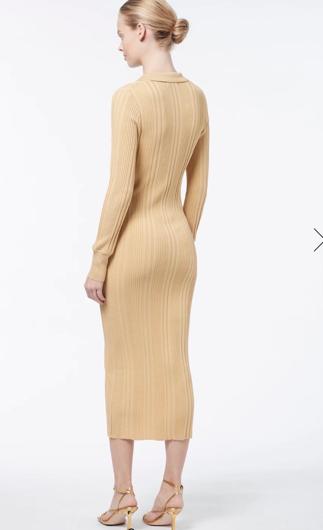 Manning Cartell  Long Sleeve Knit Midi Dress Yellow Size 4 photo 2