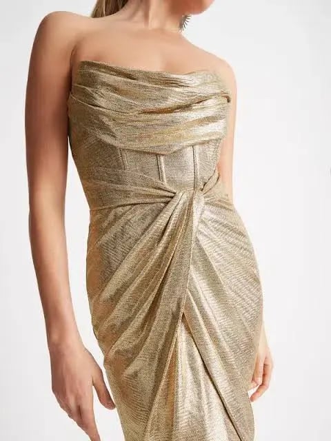 Sheike Cosmopolitan Dress in Gold Size 14 photo 2