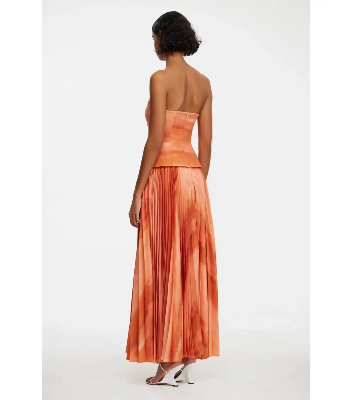 Acler Brayswick Midi Dress Melon Watercolor Size AU 8 photo 3