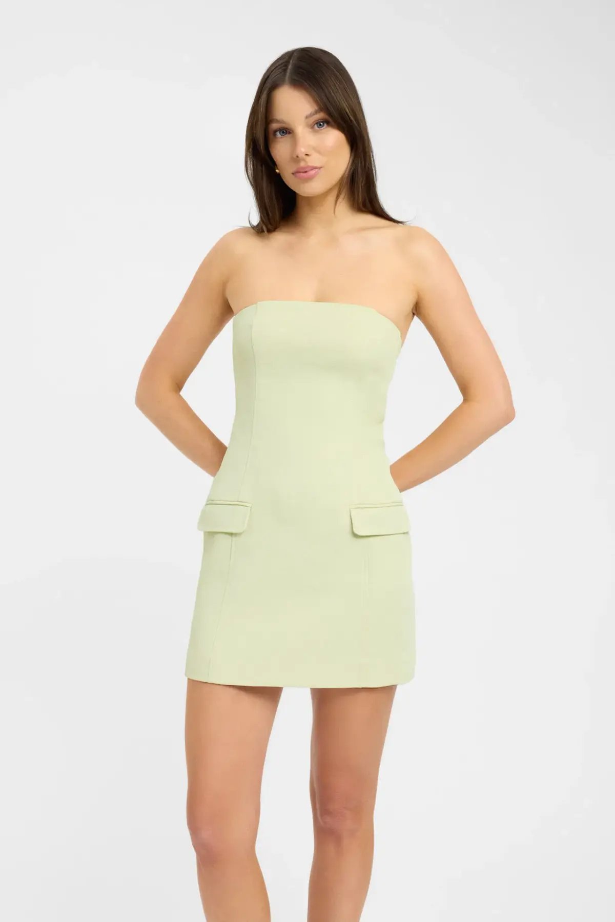 Kookai Oyster Pocket Mini Dress Green Haze Size 8 photo 2