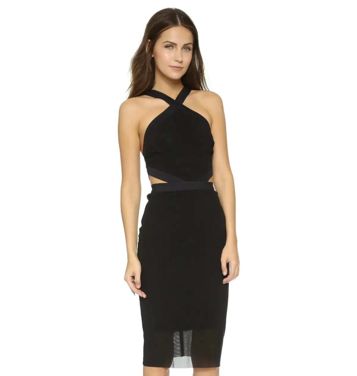 Bec & Bridge Parralle Halter Dress Black Size AU 10 photo 2