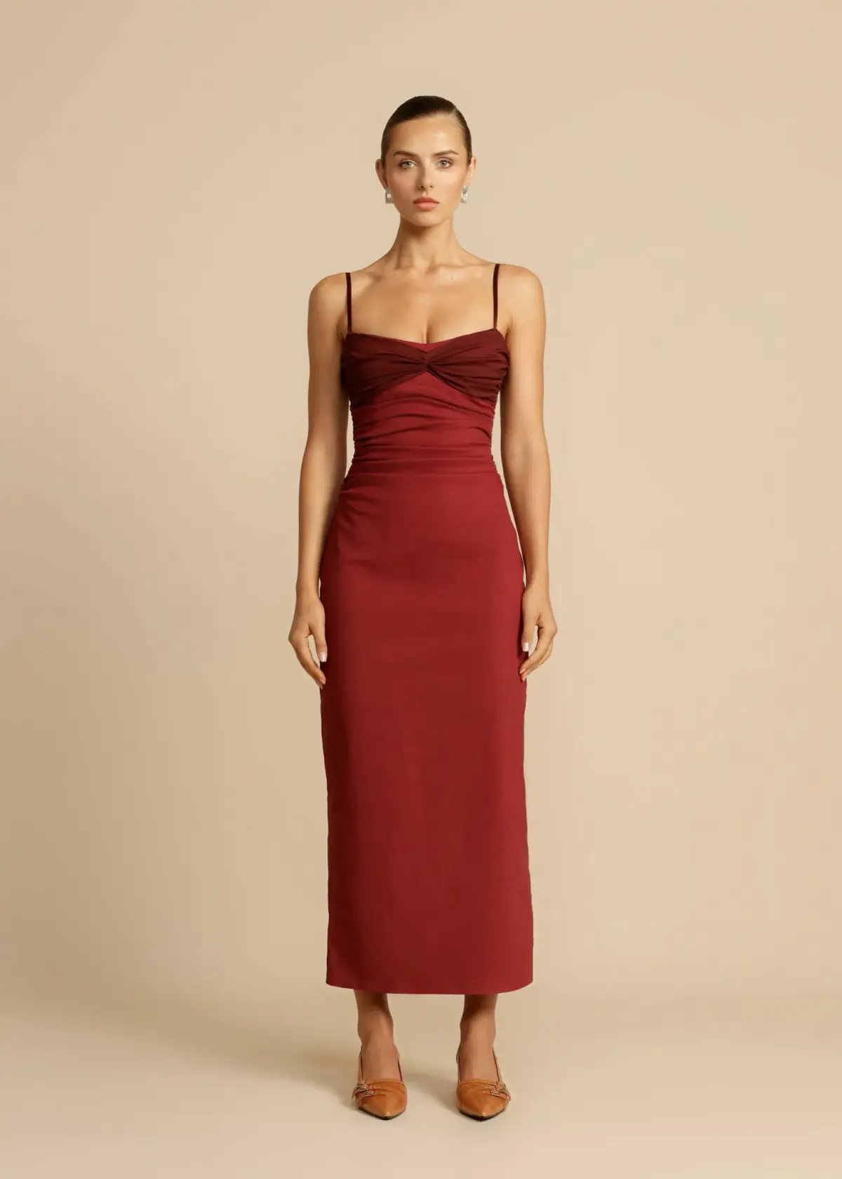 Arcina Ori Kinsley Dress Maxi Burgundy Size AU 8 photo 4