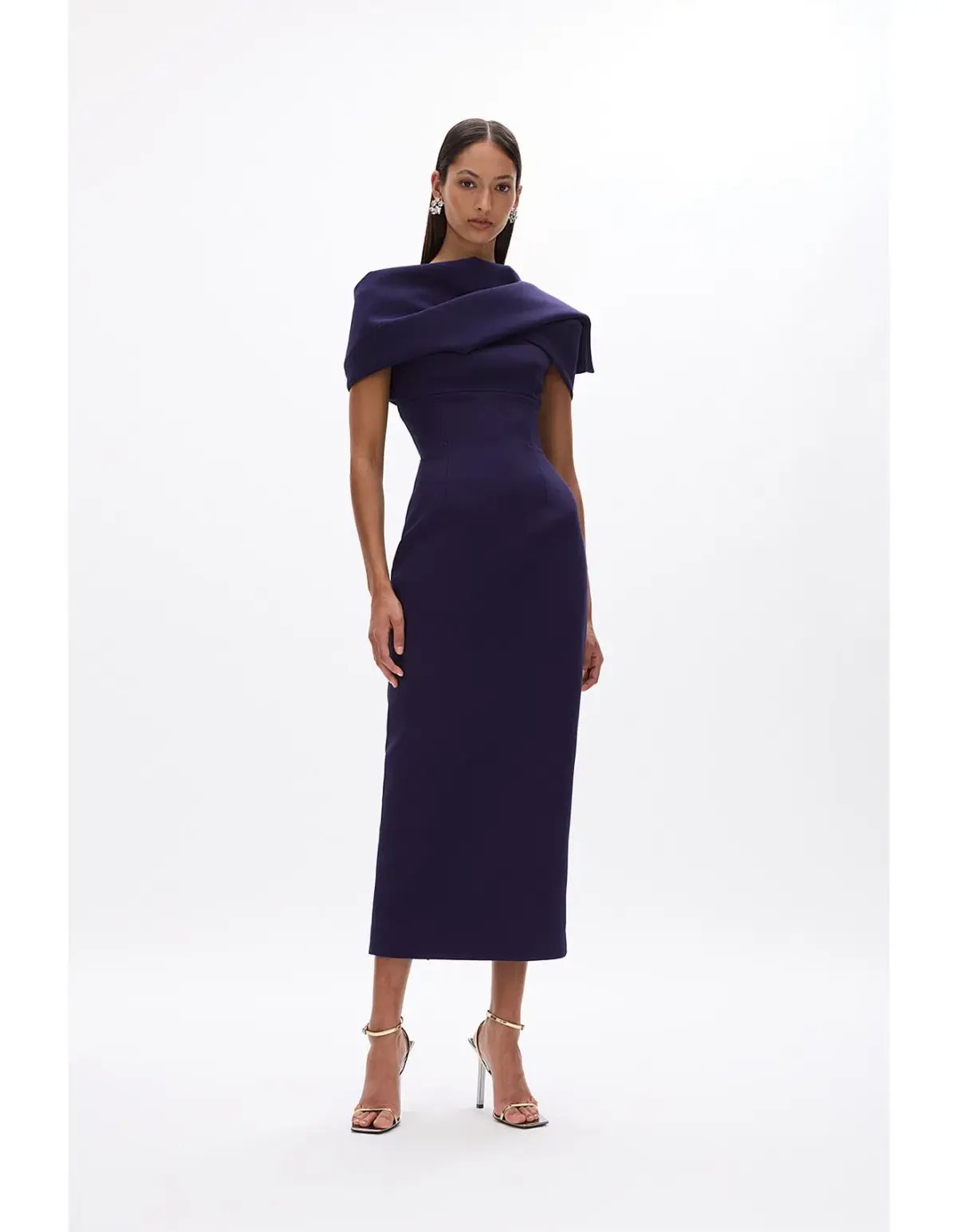 Rachel Gilbert Clara Midi Dress Dark Indigo Dark Purple Size 1 / Size AU 8 photo 5