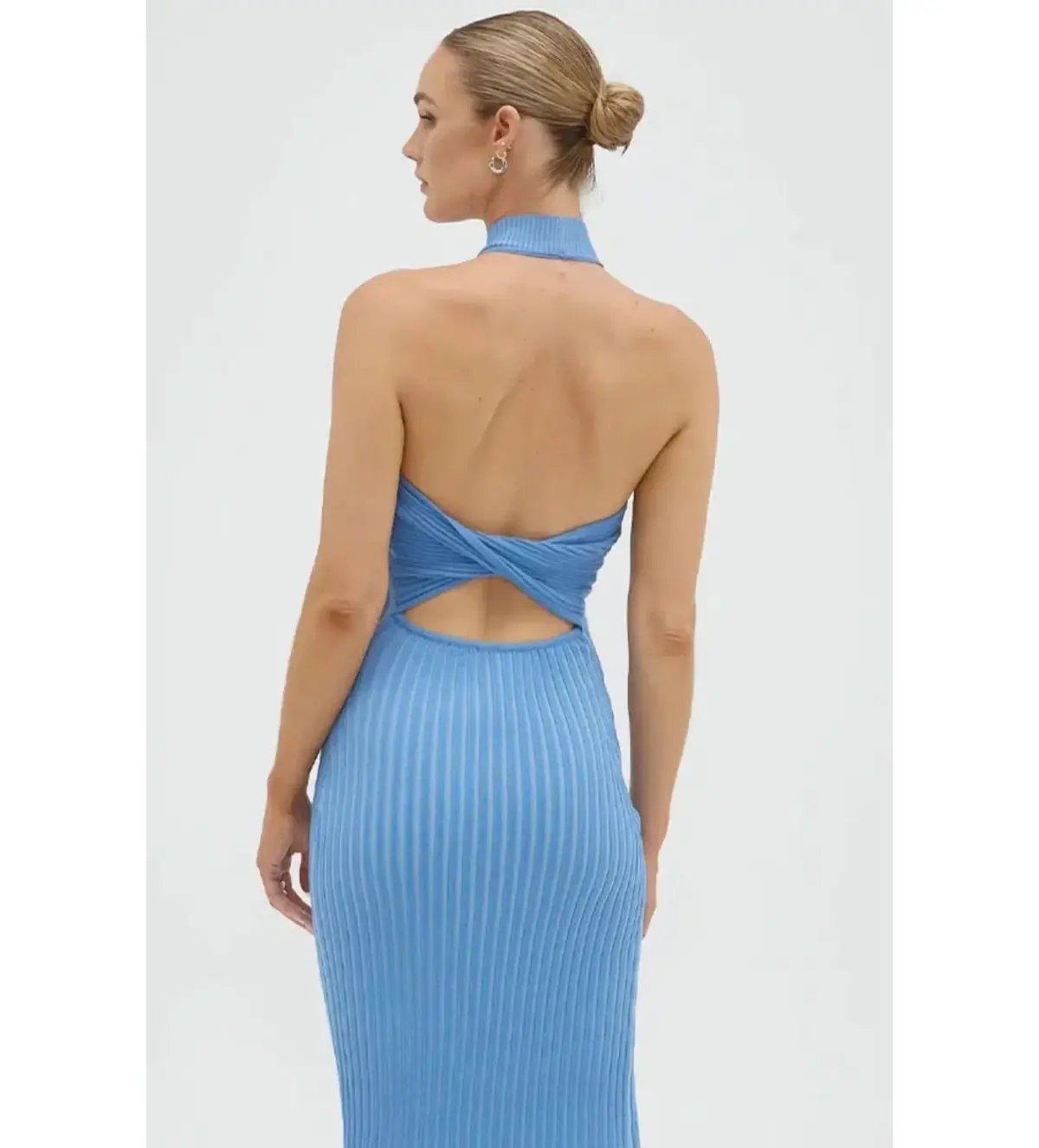 Sovere Intwine Reversible Knit Midi Dress Blue Size 10 photo 2