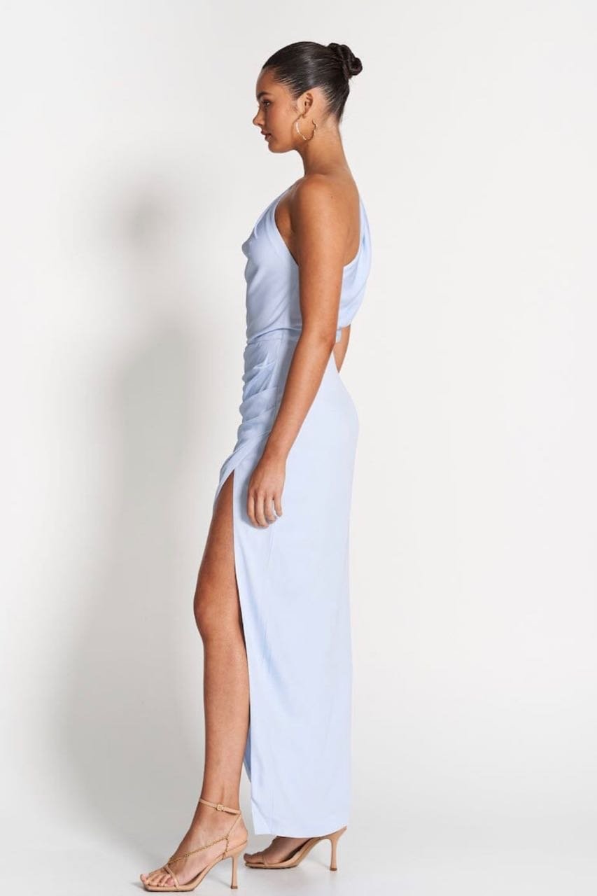 SOFIA THE LABEL MAY DRAPED ONE SHOULDER GOWN - POWDER BLUE photo 2