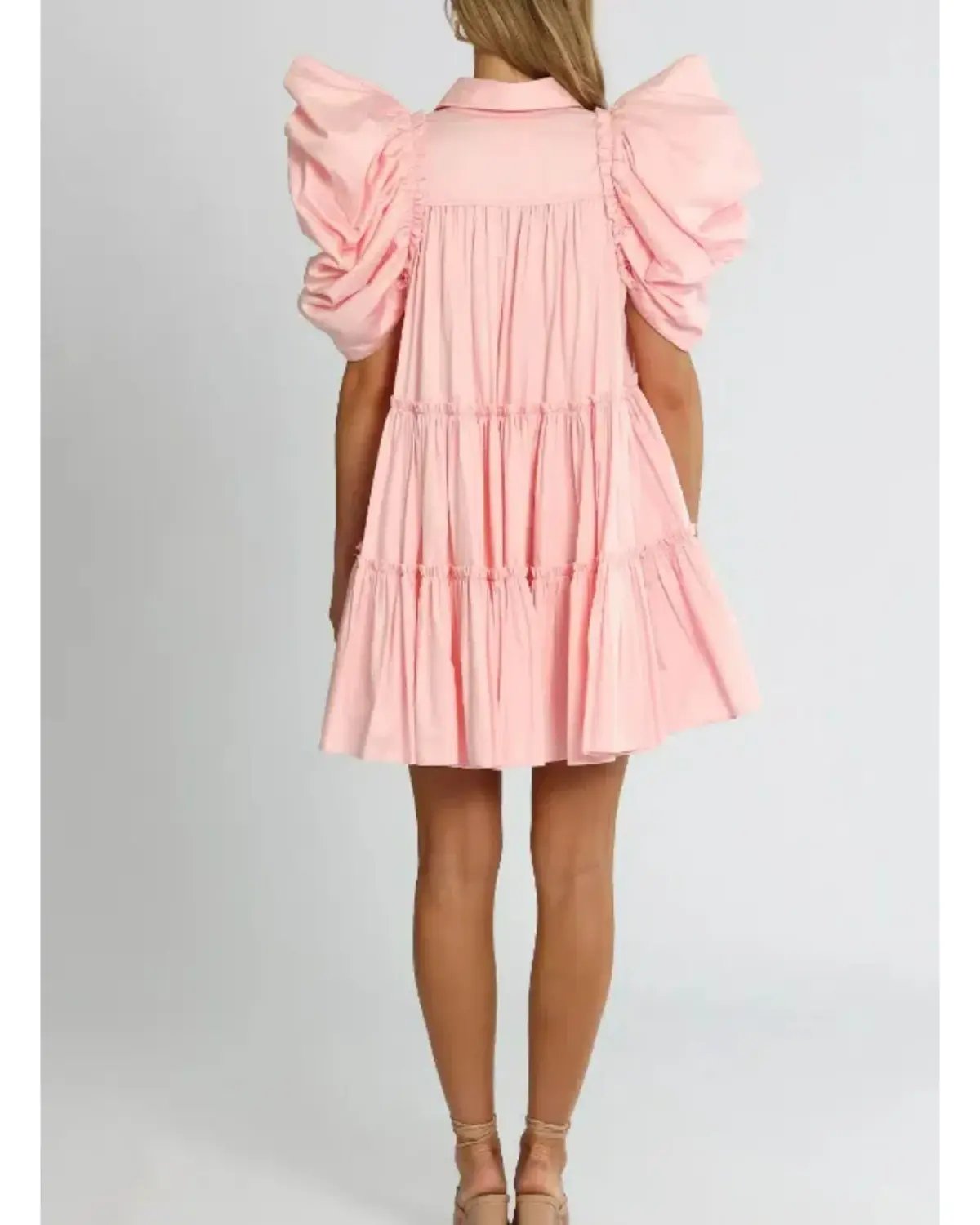 Aje Swift Butterfly Sleeve Smock Dress in Rose Pink Size AU 8 photo 3