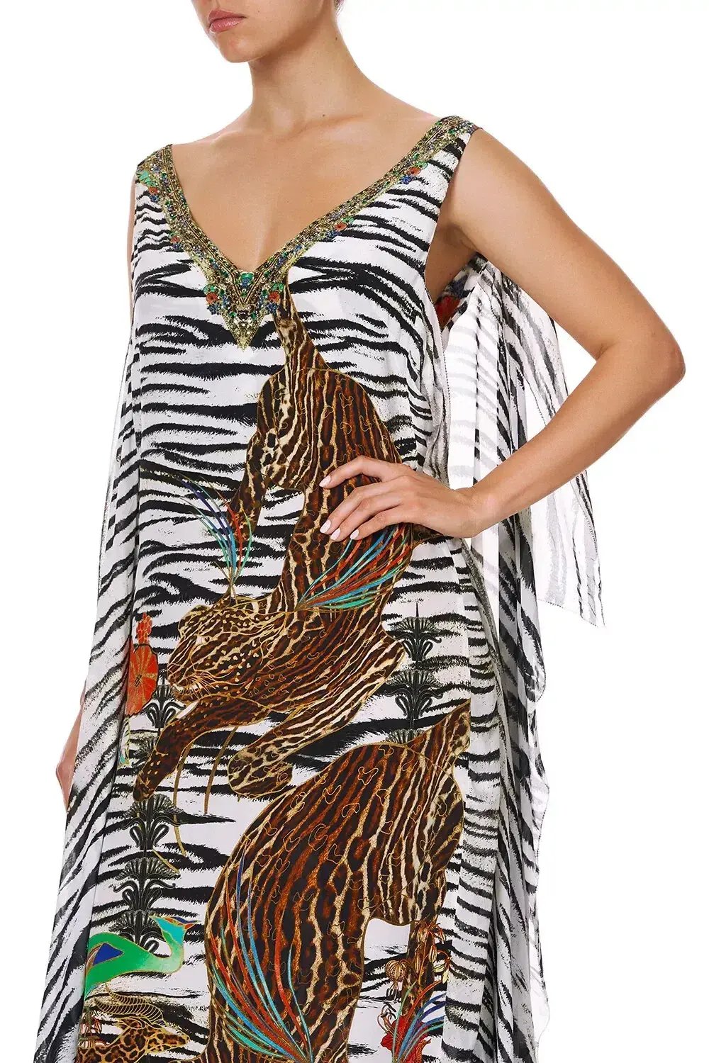 Camilla Cosmic Conflict Maxi Silk Dress Kaftan Size 14 photo 3