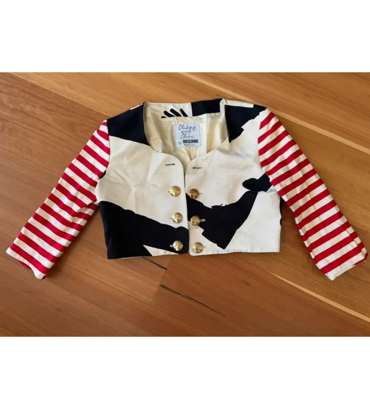 Moschino Cheap and Chic Cropped Blazer Shadow Dancer Size AU 8 photo 2