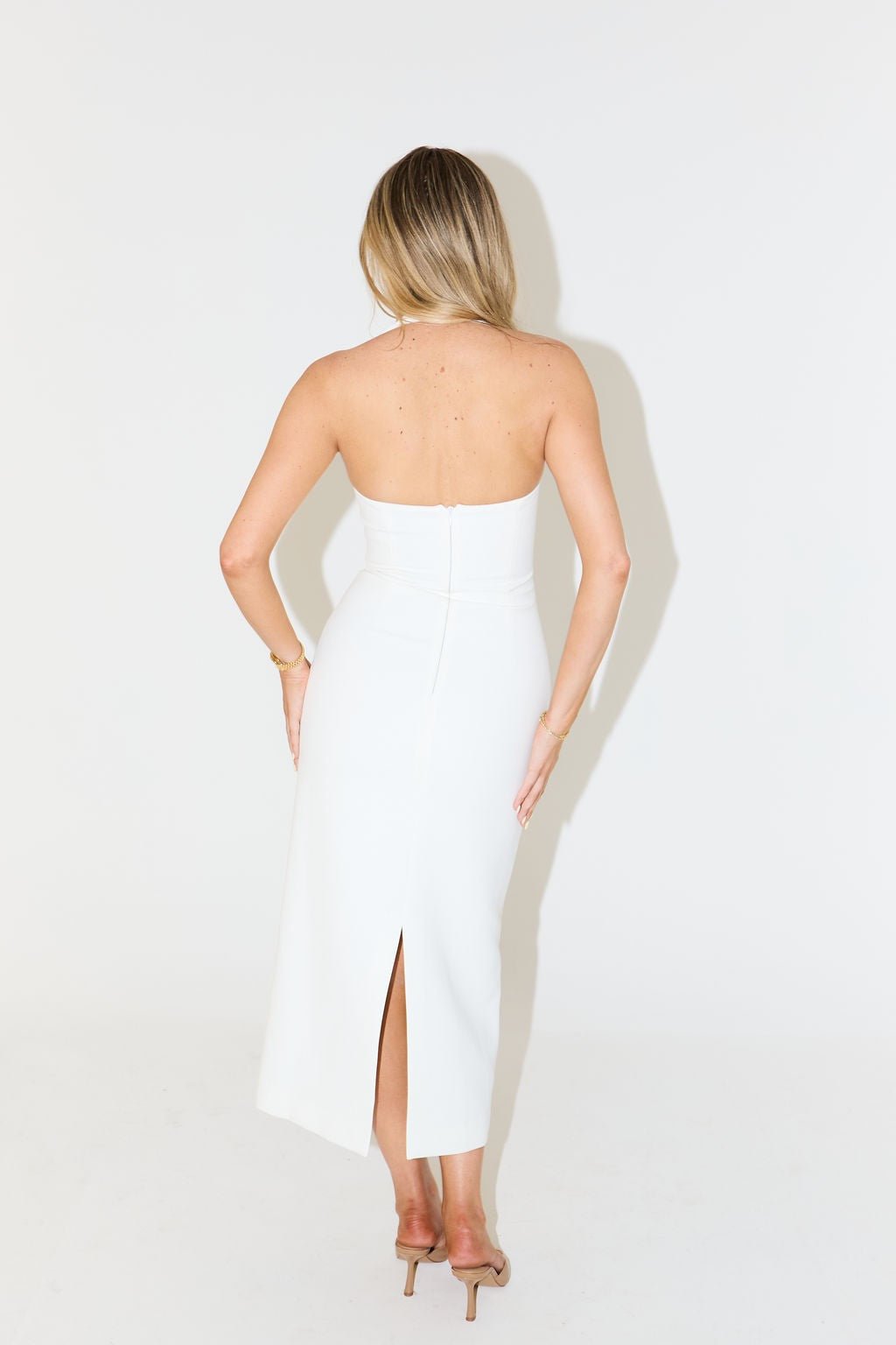 ODD MUSE THE ULTIMATE MUSE HALTER NECK MIDI DRESS - WHITE photo 5