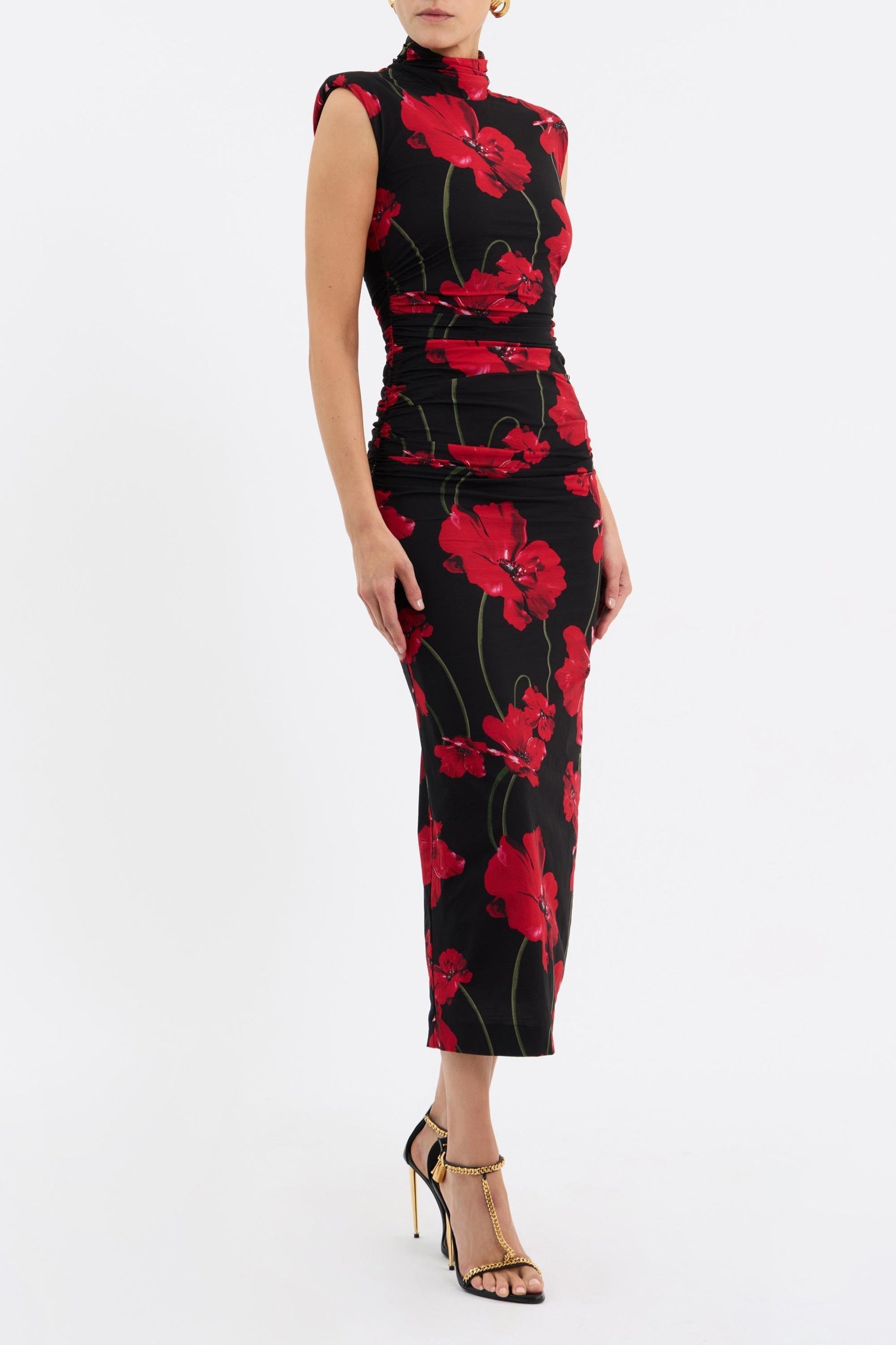 REBECCA VALLANCE POPPY FIELDS MIDI DRESS - PRINT photo 2