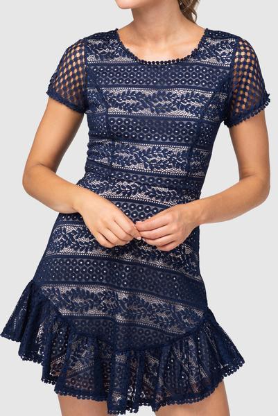 Pilgrim All About You Mini Dress Blue Size 10 photo 4