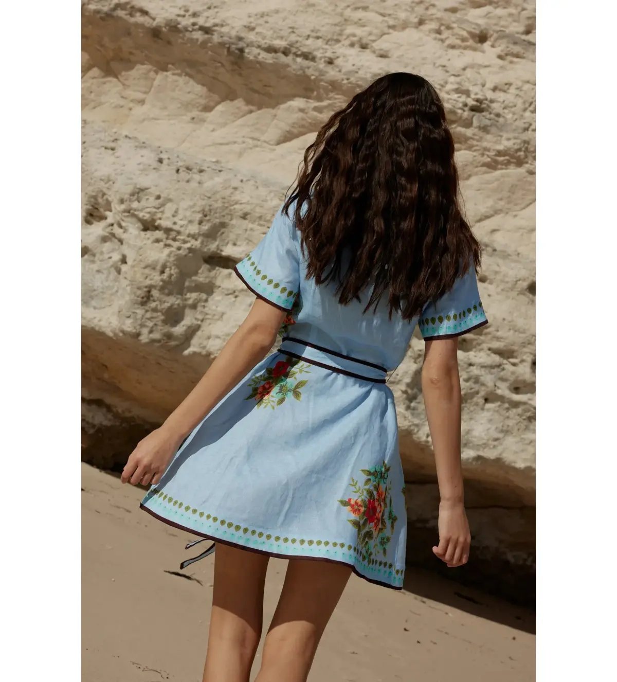 Aston Studio Nami Dress In Pool Blue Bouquet Size AU 12 photo 4