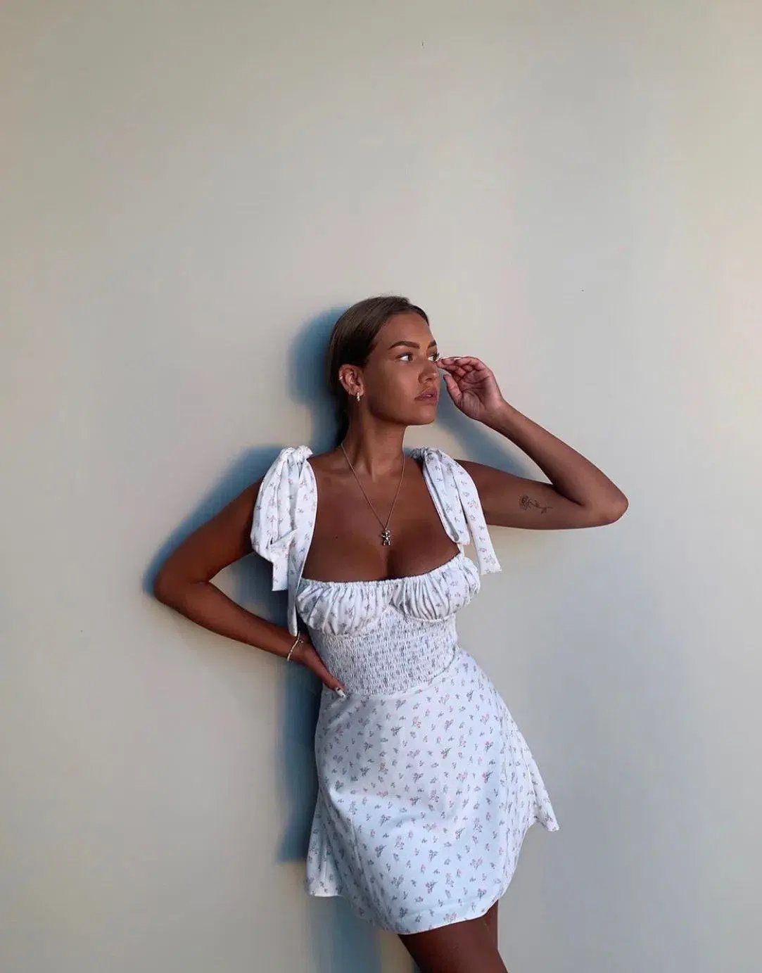 House Of CB Gianna Mini Sundress White Floral Size S / Au 8 photo 4