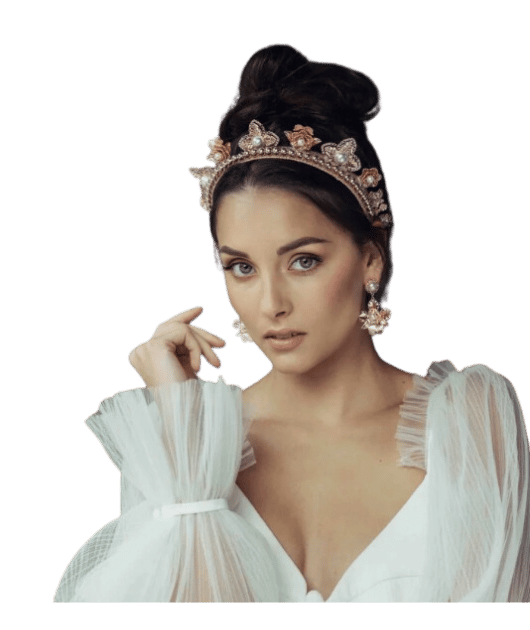 Ashlee Lauren Rose Gold Sofia Pearl Earrings photo 3