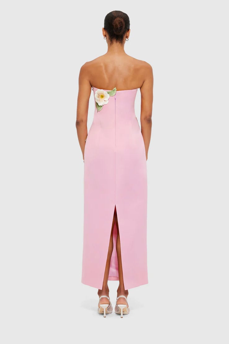 LEO LIN RAYNA APPLIQUÉ FLORAL BUSTIER MAXI DRESS - CAMELIA PRINT photo 7