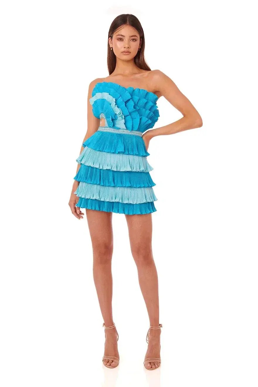 Eliya the Label Josephine Mini Dress Blue Size XS/Au 6 photo 3