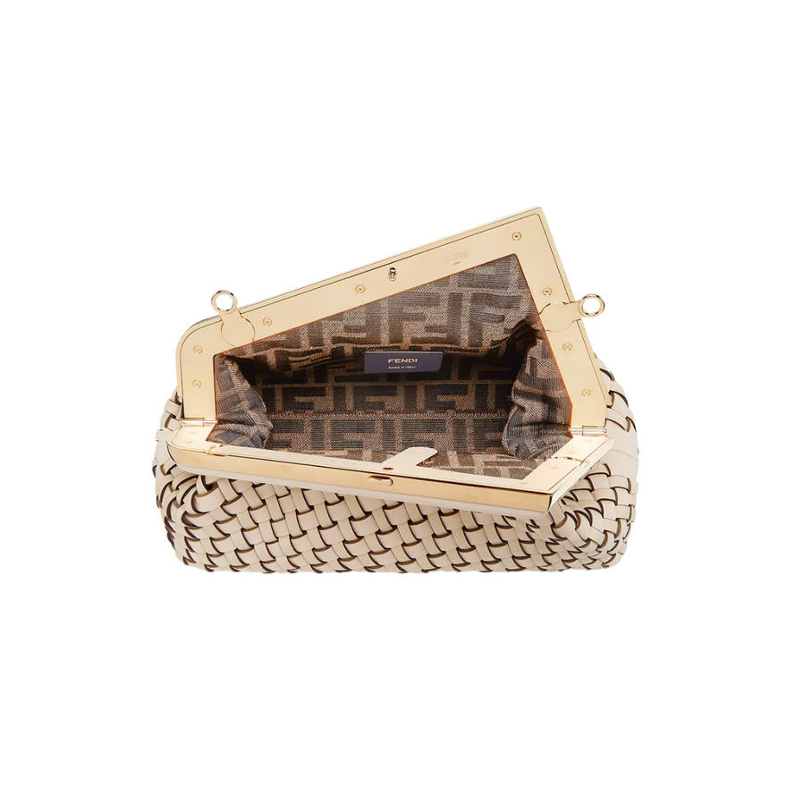 Fendi First Small Beige Braided Leather Bag photo 4