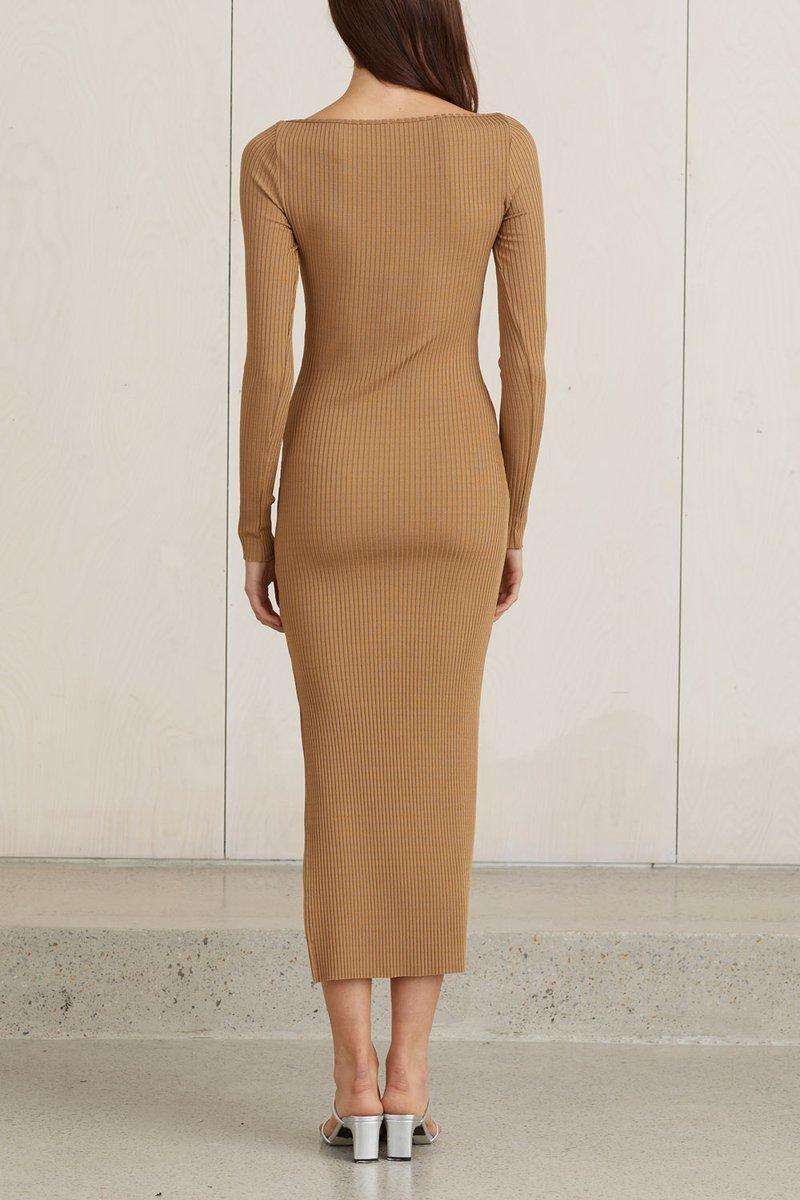 Bec & Bridge Iman Midi Dress Brown Size 8 photo 3