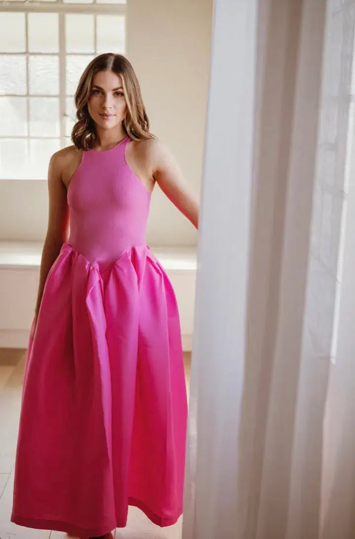 Marques' Almeida Taffeta-skirt organic cotton-blend midi dress Pink Size XS / AU 6 photo 2