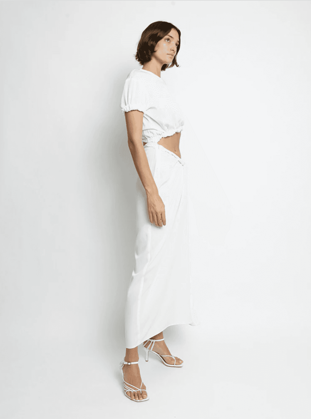 Christopher Esber Rolled T-Shirt Dress White Size 8 photo 4
