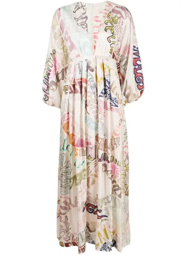 Zimmermann Silk Ladybeetle Word Midi Dress Word Print Size 0 photo 2