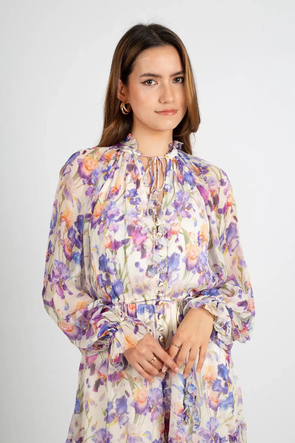Zimmermann Tama Ruffle Mini Dress Floral Size 0 / AU 8 photo 4