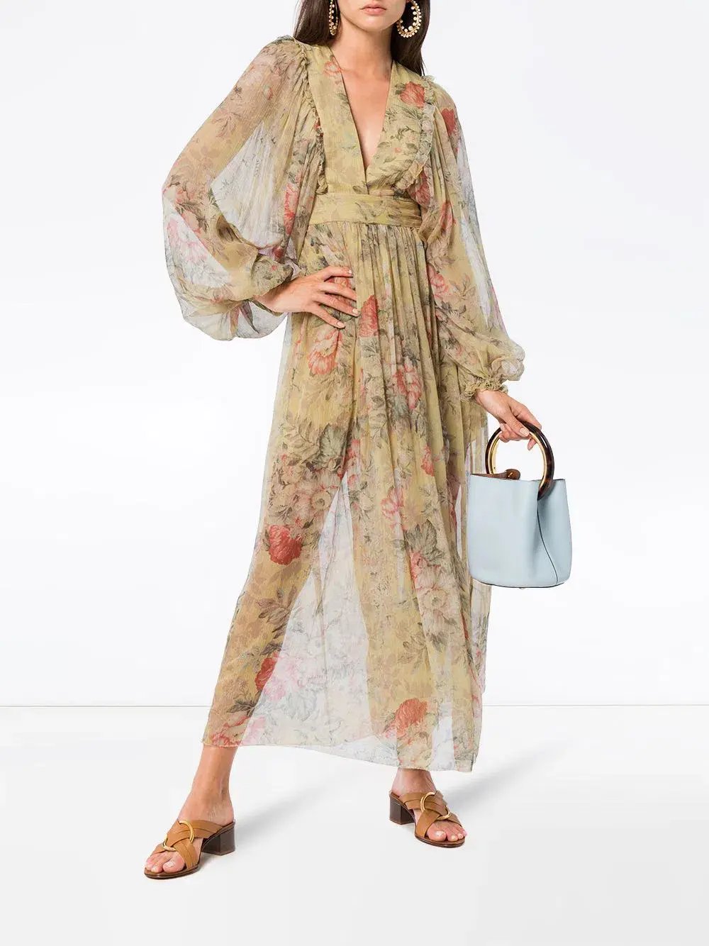 Zimmermann Melody Wrap Maxi Dress Floral Size 1/ AU 10 photo 2