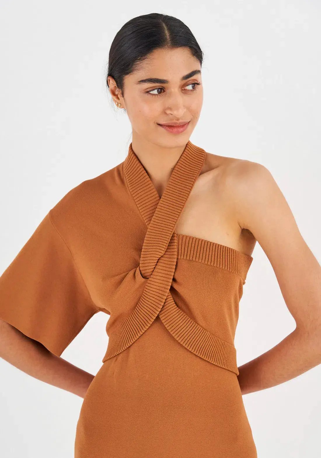 Oroton Asymmetric Dress in Toffee Orange in Size M(AU 10-12) photo 3